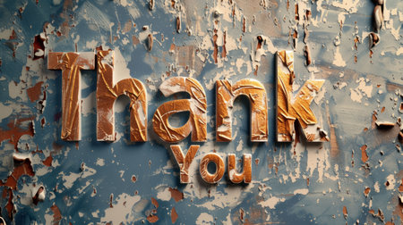 Venetian Plaster Thank you concept creative art poster.の素材