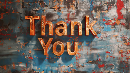 Venetian Plaster Thank you concept creative art poster.の素材