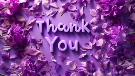 Violet Thank you concept creative art poster.の素材