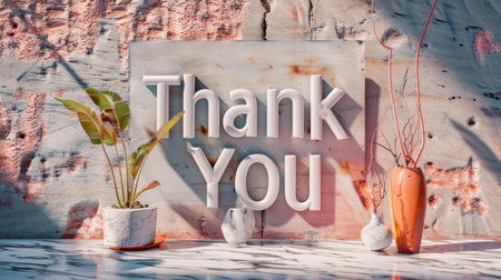 White Marble Thank you concept creative art poster.の素材