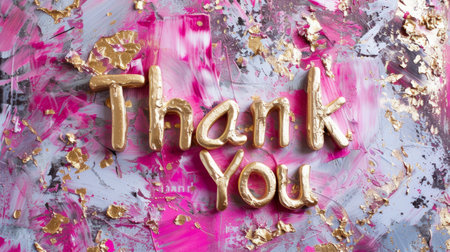 White Gold Thank you concept creative art poster.の素材