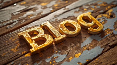 Antique Gold Blog concept creative art poster.の素材