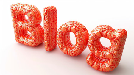 The word Blog created in Coral Letters.の素材