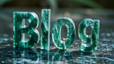 Green Marble Blog concept creative art poster.の素材