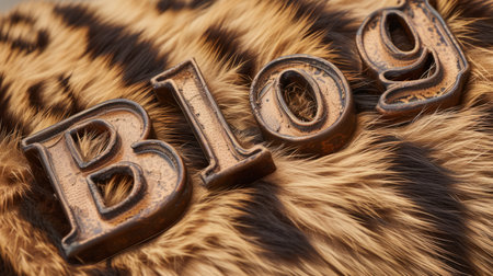 Leopard Fur Blog concept creative art poster.の素材