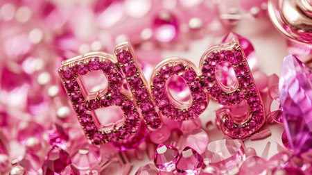 Pink Sapphire Crystal Blog concept creative art poster.の素材