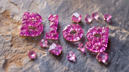 Pink Sapphire Crystal Blog concept creative art poster.の素材