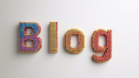 The word Blog created in Pixel Art.の素材