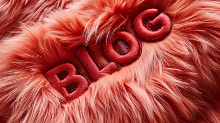 Red Fur Blog concept creative art poster.の素材