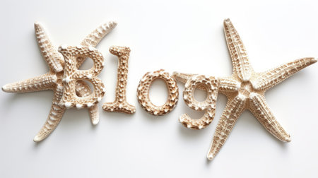 The word Blog created in Starfish Shell Letters.の素材