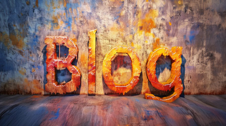 Sunset Blog concept creative art poster.の素材