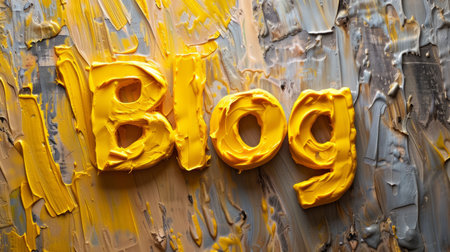 Yellow Blog concept creative art poster.の素材