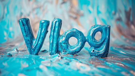 Blue Marble Vlog concept creative art poster.の素材