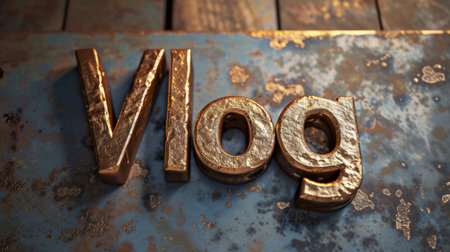 Bronze Vlog concept creative art poster.の素材