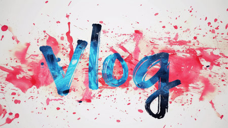The word Vlog created in Brush Calligraphy.の素材