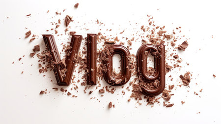 The word Vlog created in Chocolate Typography.の素材