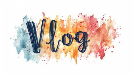The word Vlog created in Copperplate Calligraphy.の素材