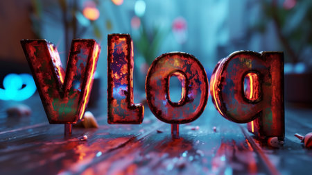 Holo Vlog concept creative art poster.の素材