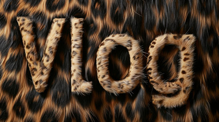 Leopard Fur Vlog concept creative art poster.の素材