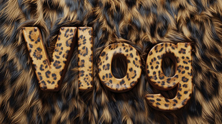 Leopard Fur Vlog concept creative art poster.の素材
