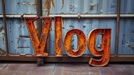 Rusty Iron Vlog concept creative art poster.の素材