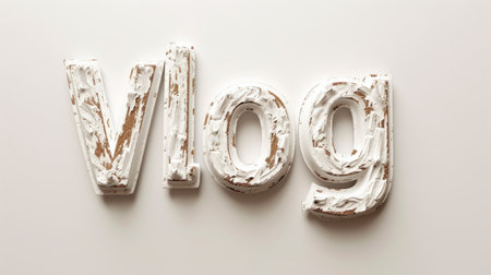 The word Vlog created in Sans Serif Typography.の素材