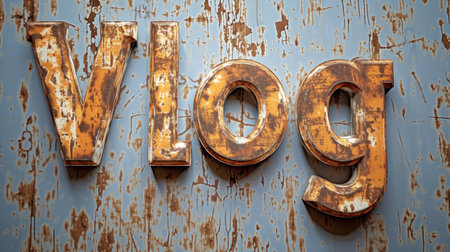 The word Vlog created in Script Typography.の素材