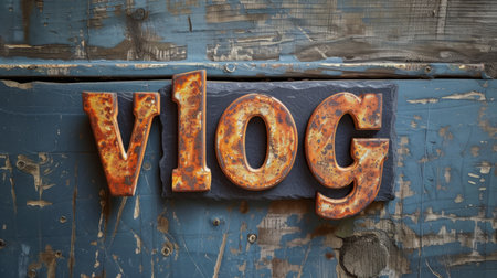 Slate Stone Vlog concept creative art poster.の素材