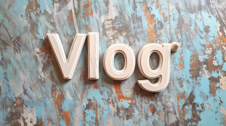 White Vlog concept creative art poster.の素材