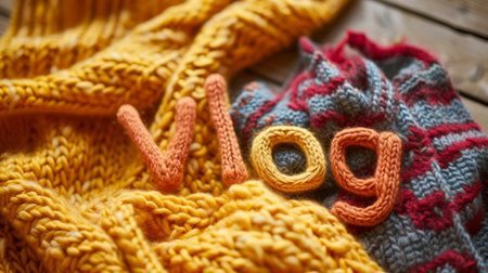 Wool Vlog concept creative art poster.の素材
