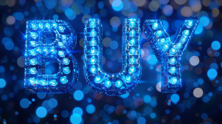 Blue LED Buy concept creative art poster.の素材