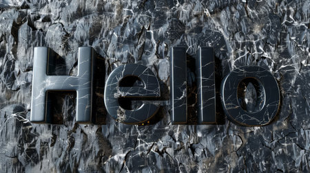 Black Marble Hello concept art poster.の素材