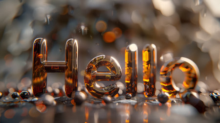 Brown Glass Hello concept art poster.の素材