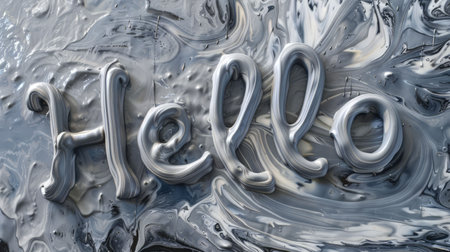 Grey Slime Hello concept art poster.の素材