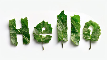 The word Hello created in Leaf Lettering.の素材