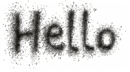 The word Hello created in Stippling.の素材