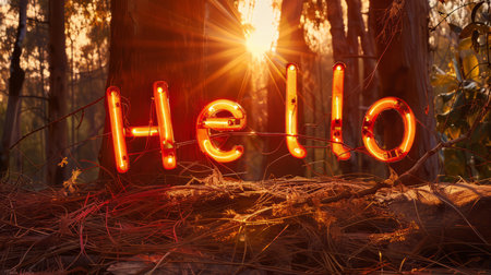 Sunset Hello concept art poster.の素材