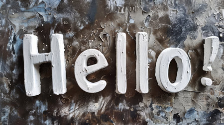 White Hello concept art poster.の素材
