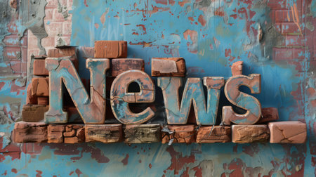 Ancient Brick News concept art poster.の素材