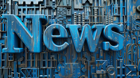Blue News concept art poster.の素材