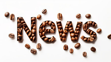 The word News created in Coffee Beans Typography.の素材