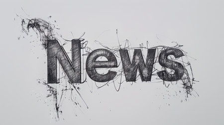 The word News created in Minimalist Drawing.の素材