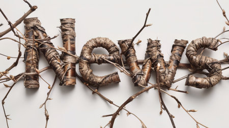 The word News created in Oak Twig Letters.の素材