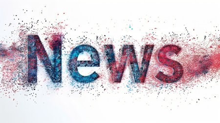 The word News created in Pointillism.の素材