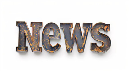 The word News created in Sans Serif Typography.の素材