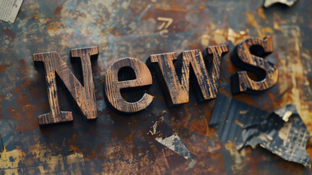 Wooden Ebony News concept art poster.の素材