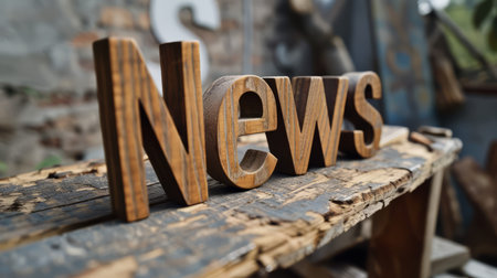 Wooden Oak News concept art poster.の素材