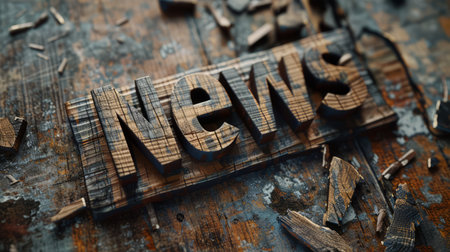 Wooden Oak News concept art poster.の素材