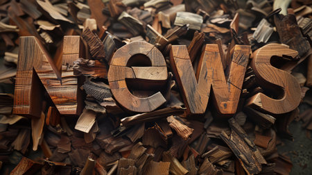 Wooden Teak News concept art poster.の素材