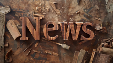 Wooden Walnut News concept art poster.の素材